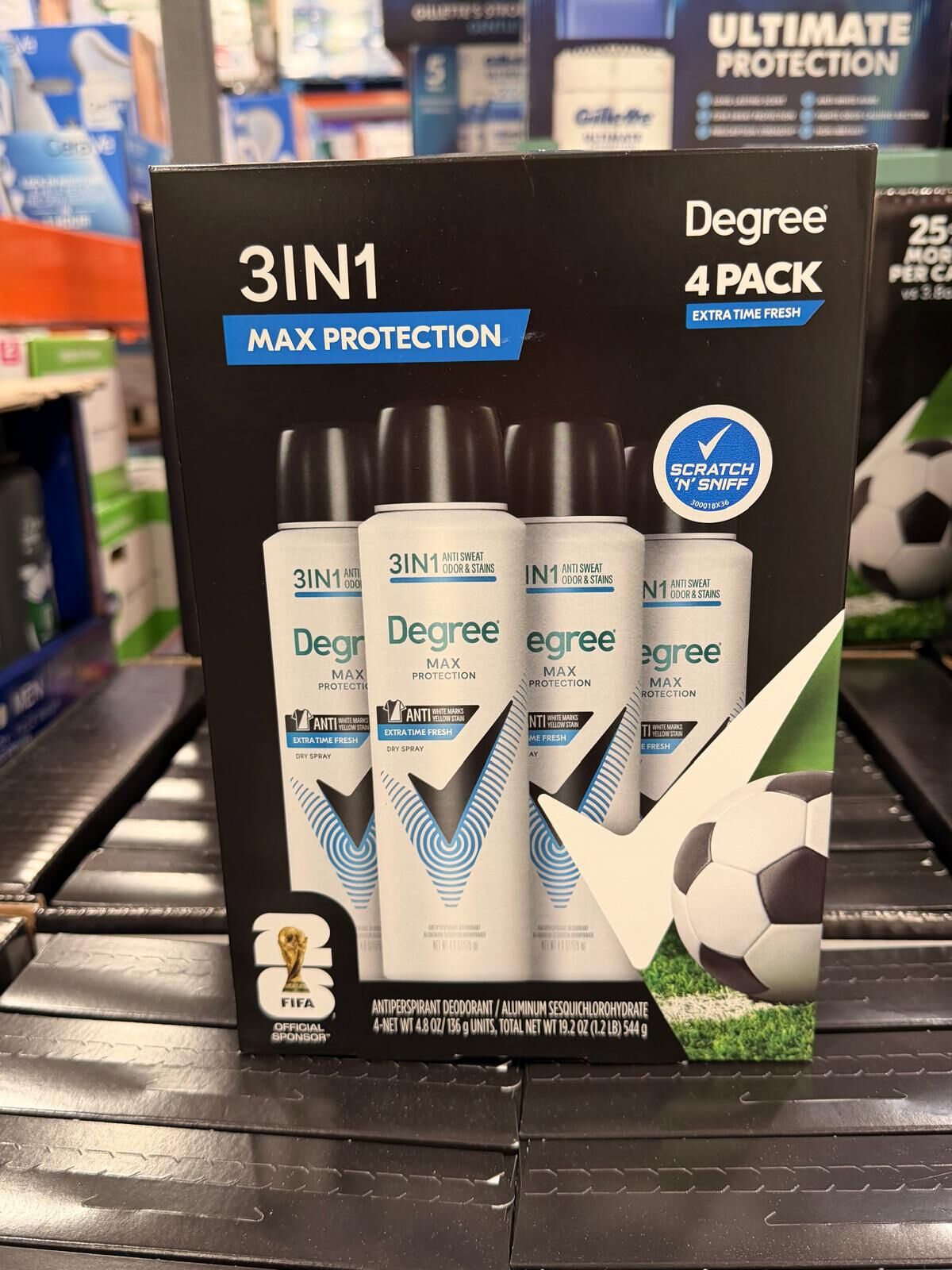 YN061 Degree Men Max Protection 3-in-1 Dry Spray Antiperspirant 4 瓶4.8 oz (136g) EXP: 01.2028