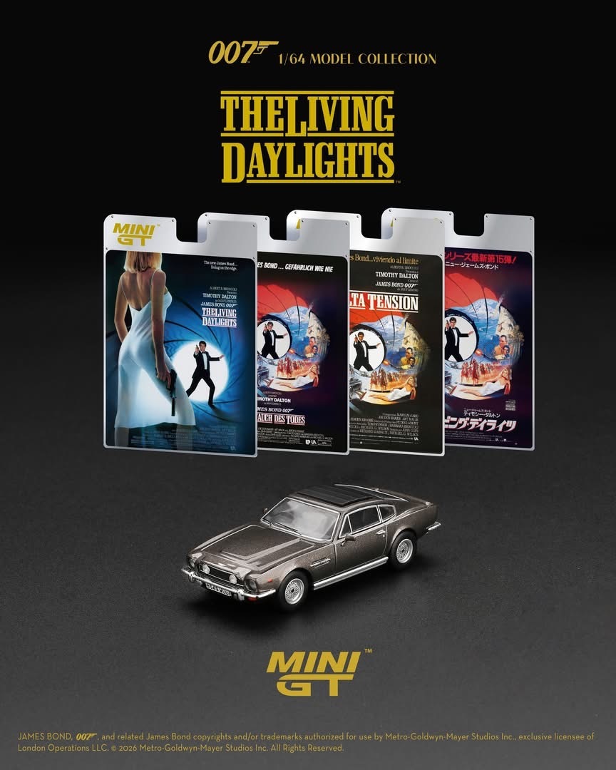 預訂 Pre Order - MiniGT 916 Aston Martin V8 Vantage  "The Living Daylights" Weapons Off English Ver.