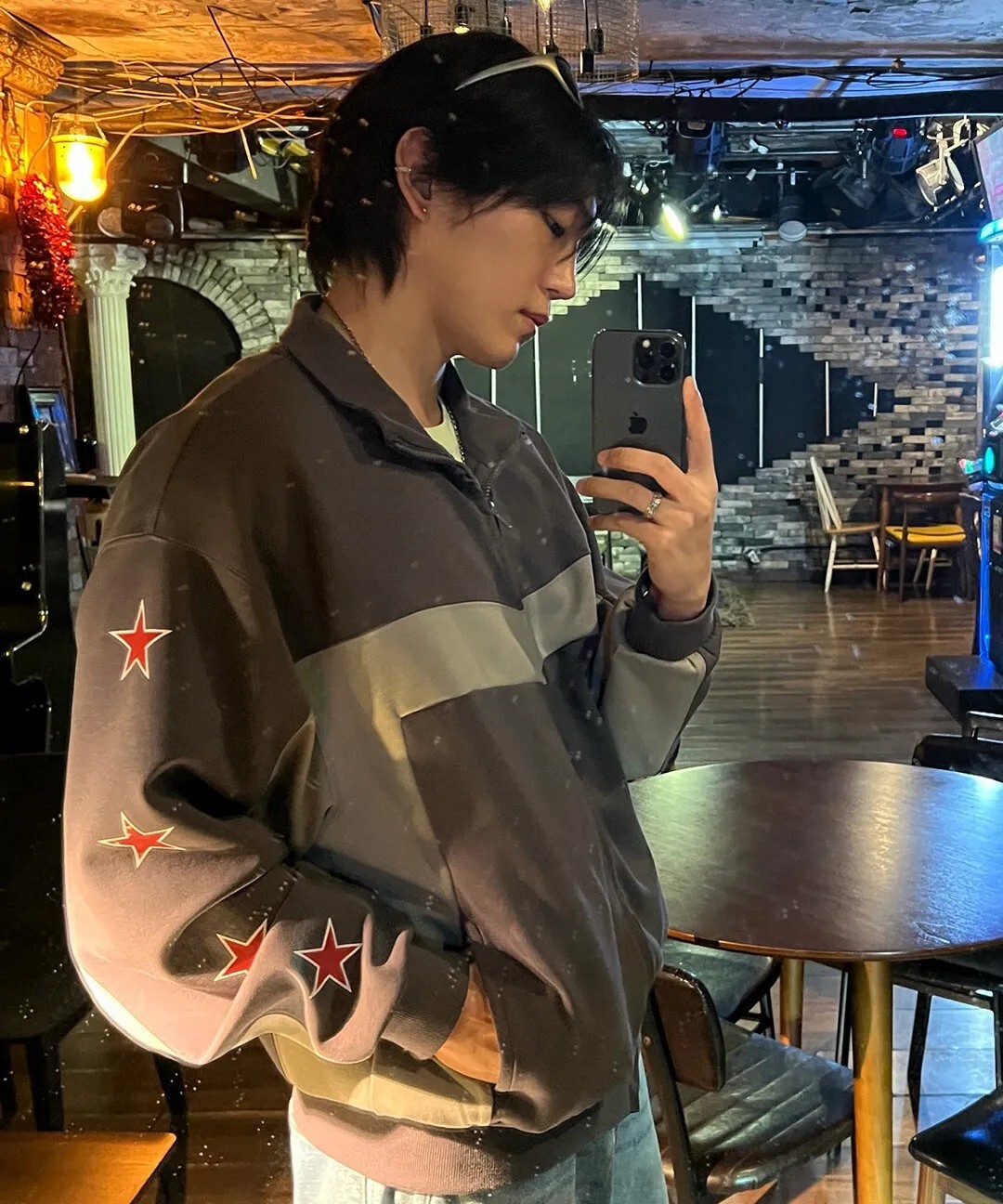 【預購】韓國 THEVINYL HOUSE 安乾鎬 同款 STAR TRACK 拉鍊 外套 炭灰