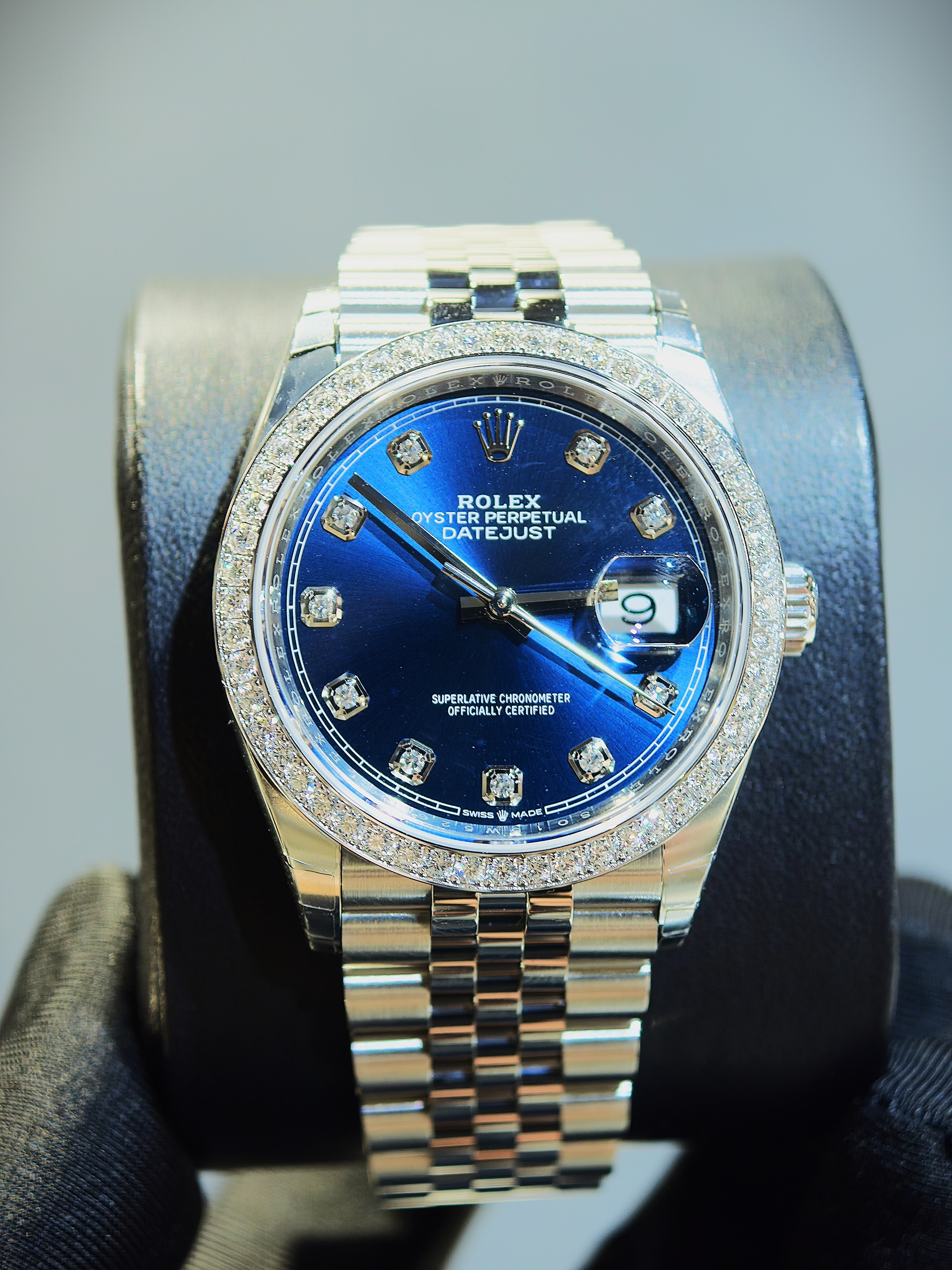 BRAND NEW ROLEX 126284RBR BLUE DATEJUST 36 DIAMOND BEZEL STEEL OYSTER STRAP m126284rbr-0029 126284