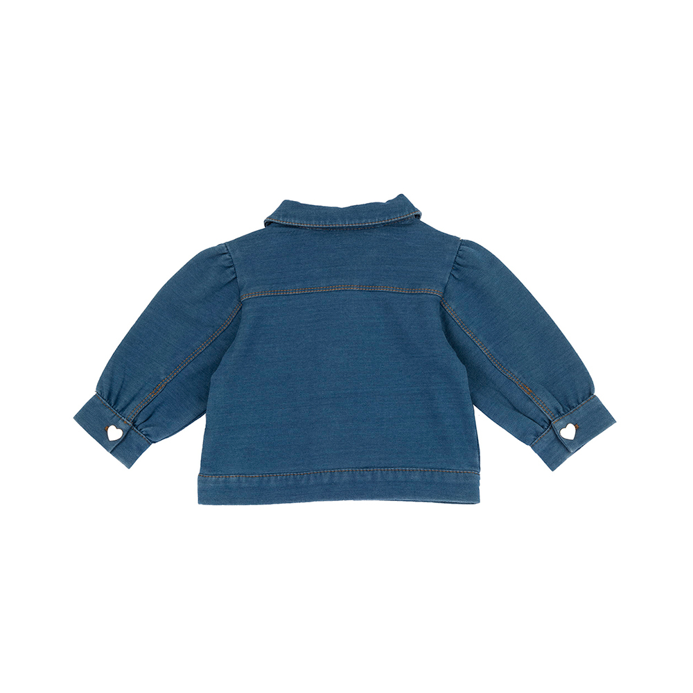 英倫花園-愛心貼袋牛仔外套