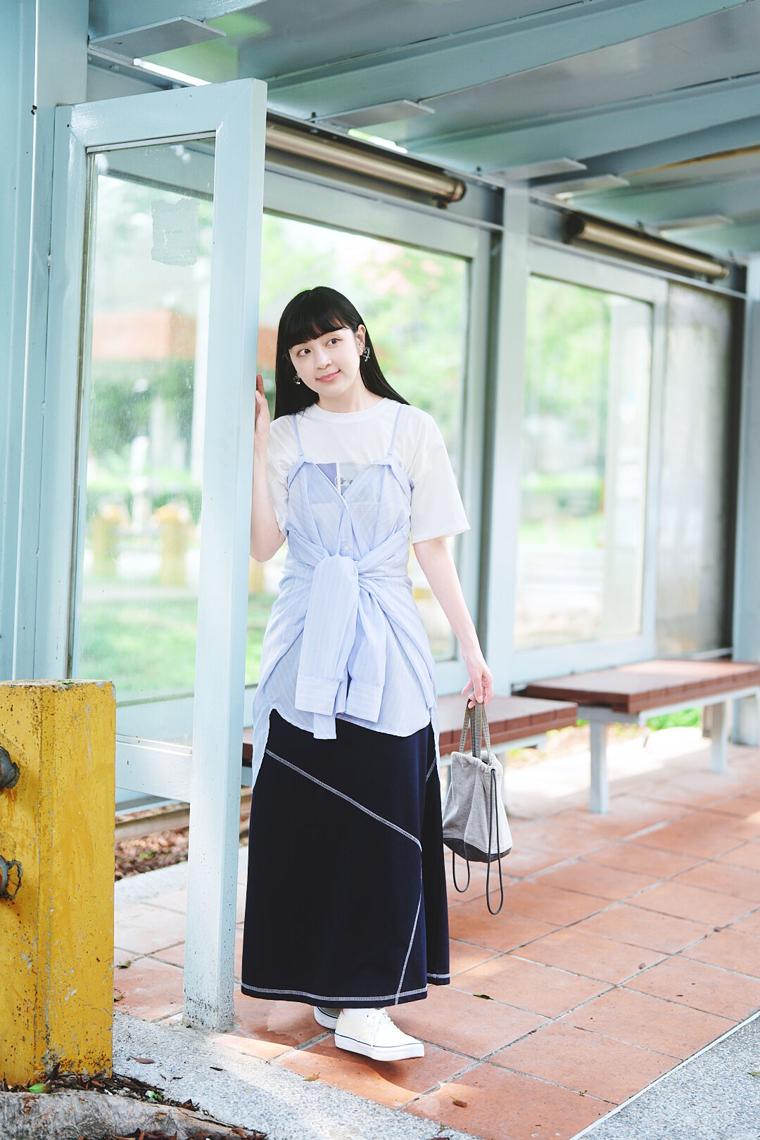 (預購)變奏曲10號！2way先染格紋襯衫 (三色-淡藍)