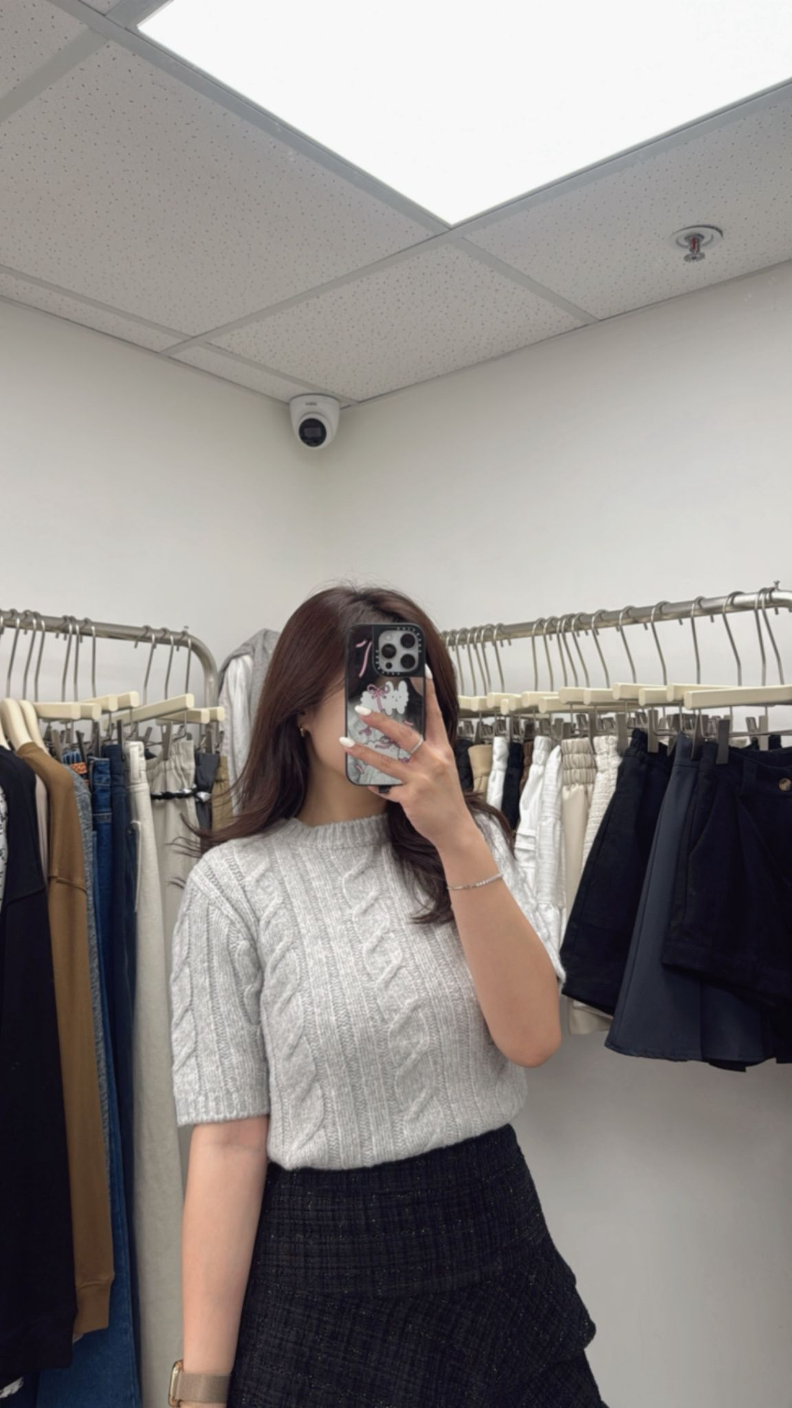 麻花混冷上衣(灰色)