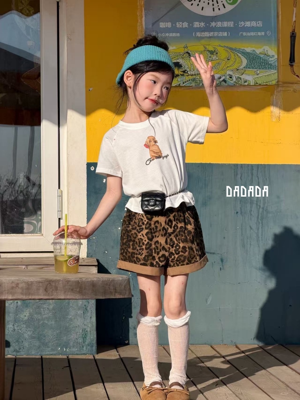 正韓夏Dadada 捲邊豹紋短褲