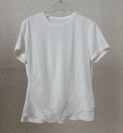 0420SZ24-SZHK-CLOS-蕾絲拼接修身圓領TEE(A24)
