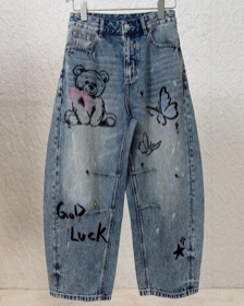 0420SZ33-SZHK-CLOS-美式潮塗鴉寬鬆彎刀褲(A33)