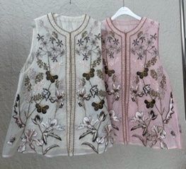 0420SZ28-SZHK-CLOS-新中式圓領重工刺繡桑蠶絲馬甲(A28)