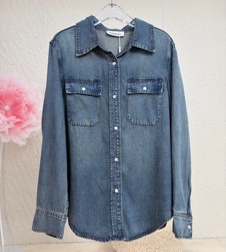 0420SZ29-SZHK-CLOS-復古洗水做舊四季百搭款牛仔襯衫(A29)