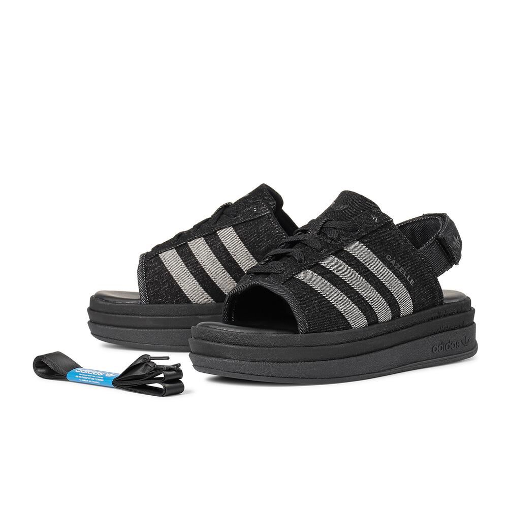 Adidas Gazelle Bold Sandal 日本限定 丹寧 牛仔黑 增高 厚底 涼拖鞋 KI0007