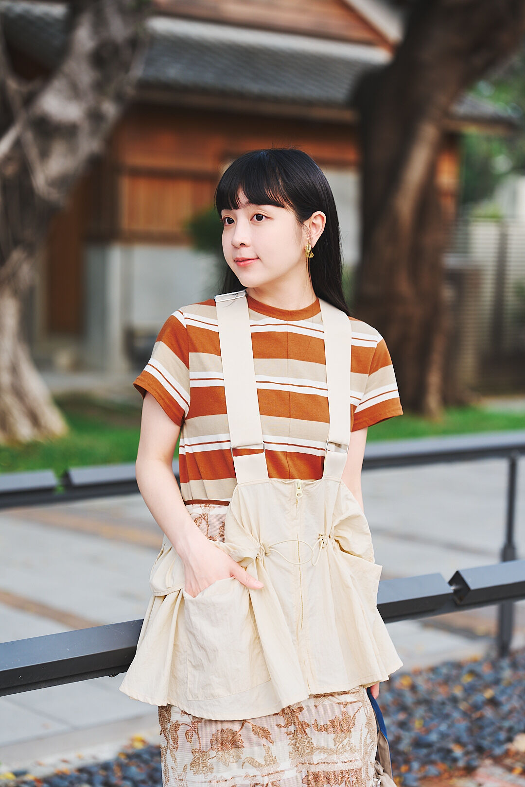 (預購)神奈川的海鹽！抽繩傘擺吊帶背心 (三色-象牙)