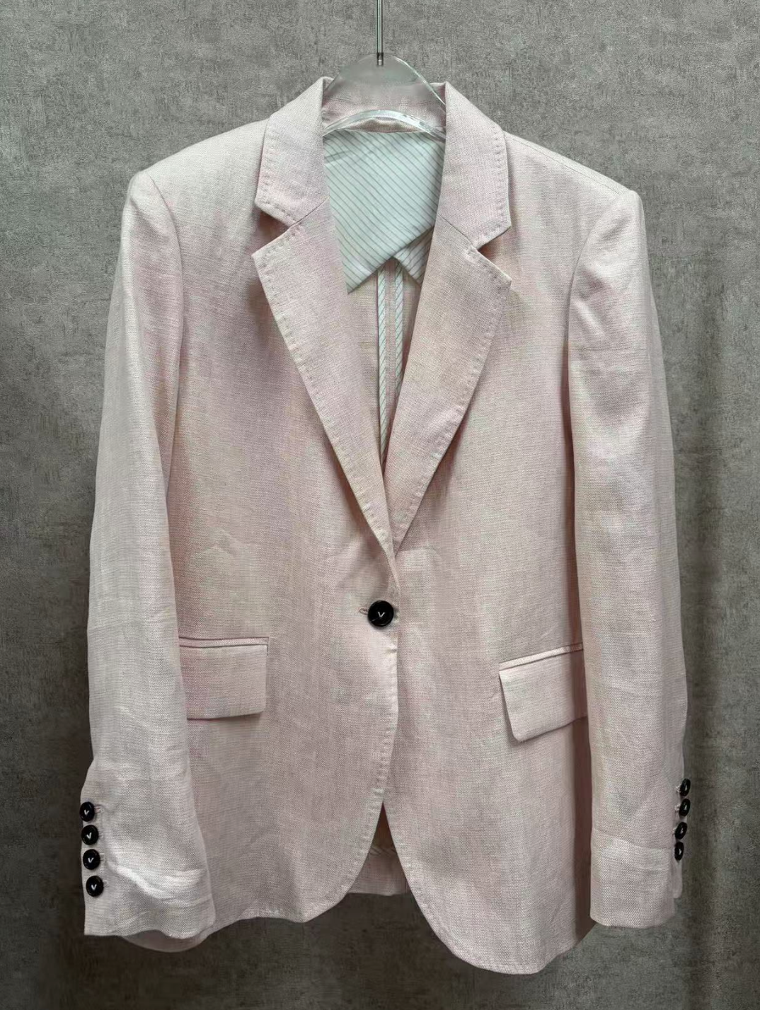 0420SZ31-SZHK-CLOS-單排扣翻領亞麻簡約西裝外套(A31)