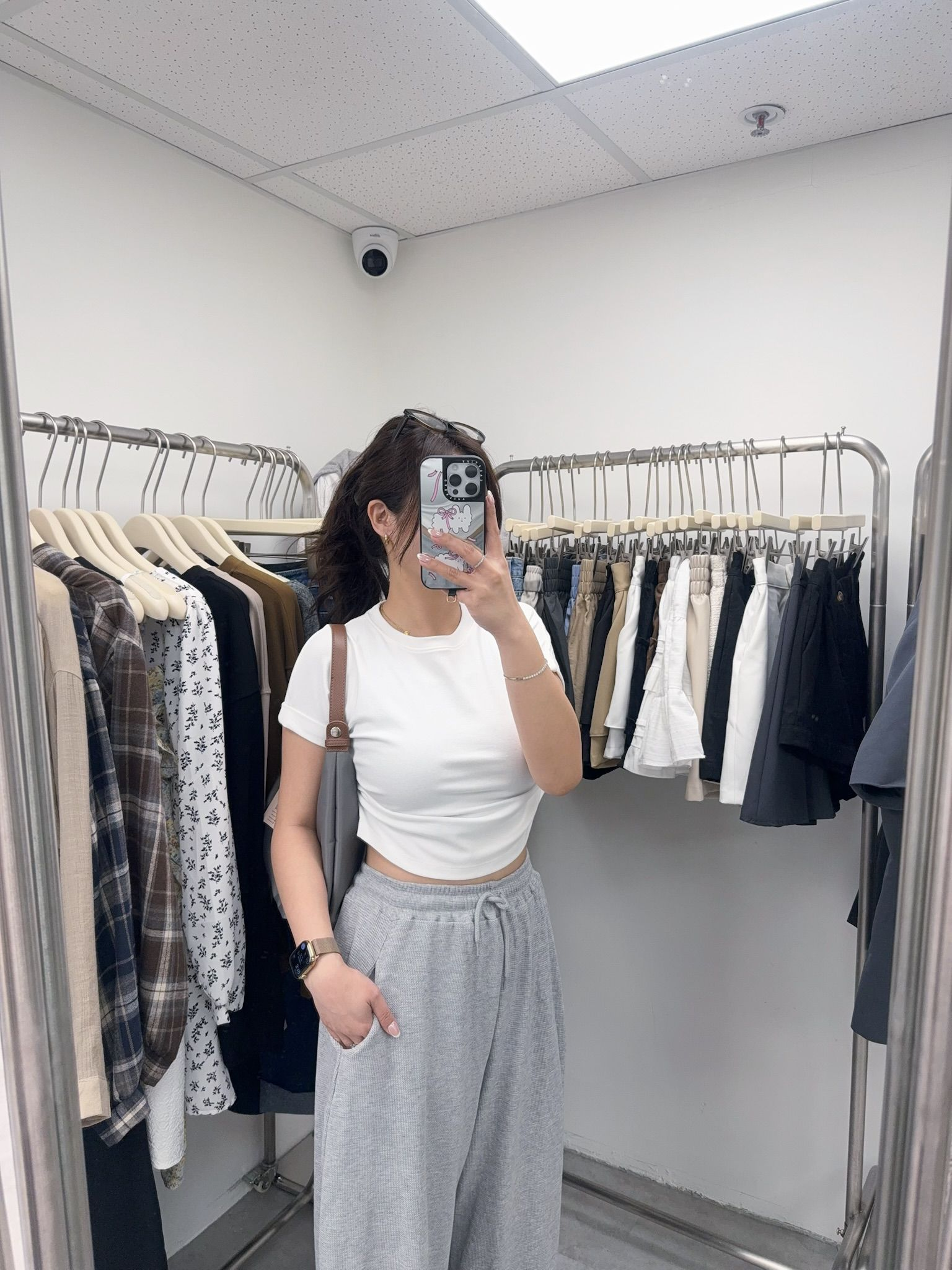 Waffle桶形運動褲(灰色)