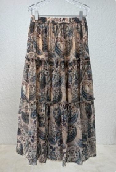 0420SZ37-SZHK-CLOS-法式茶歇復古印花高腰雪紡半衣長裙(A37)