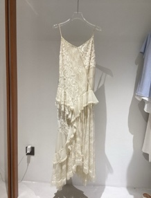 0420SZ46-SZHK-CLOS-蕾絲刺繡繡花荷葉邊吊帶連身裙(A46)