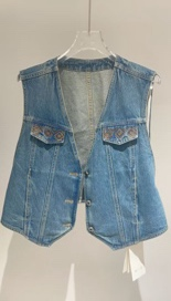 0420SZ47-SZHK-CLOS-復古藍刺繡牛仔馬甲(A47)