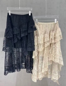 0420SZ50-SZHK-CLOS-不規則蕾絲拼接層次設計半身裙(A50)