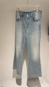 0420SZ57-SZHK-CLOS-復古高腰顯瘦水洗微喇叭褲(A57)