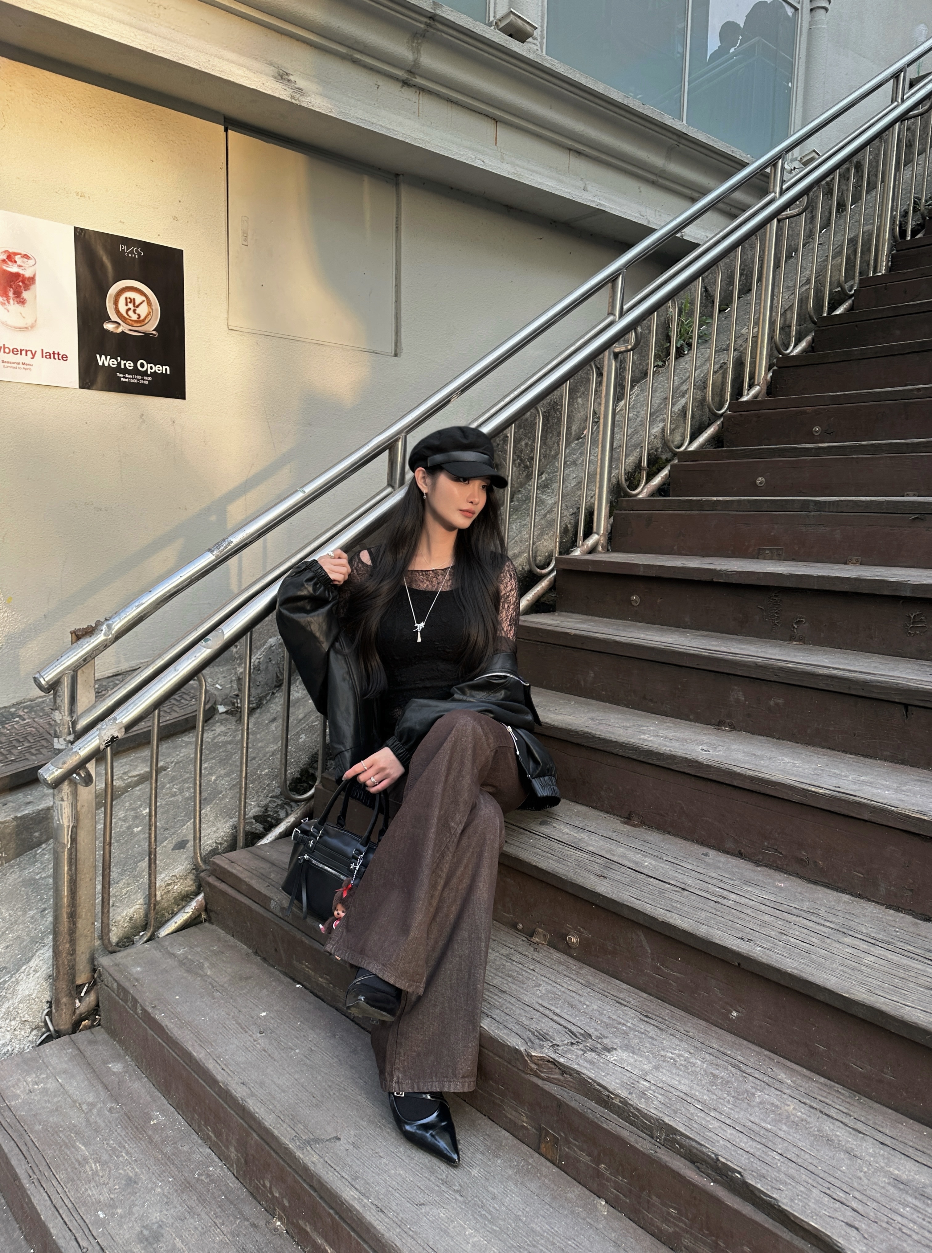 J08 送內搭 細紋理上衣set (黑)