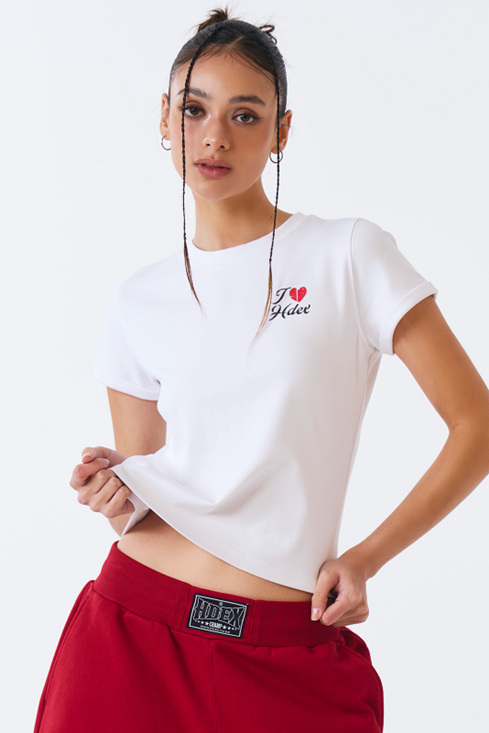 YM008 HDEX Women`s Round Heart Slim Fit Short Sleeve
