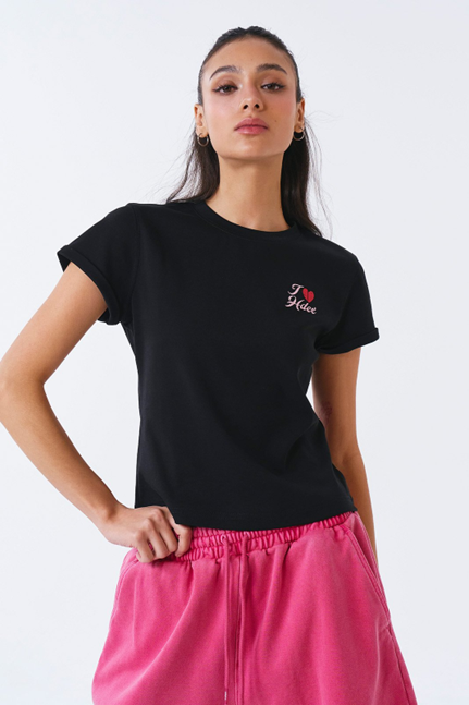 YM008 HDEX Women`s Round Heart Slim Fit Short Sleeve