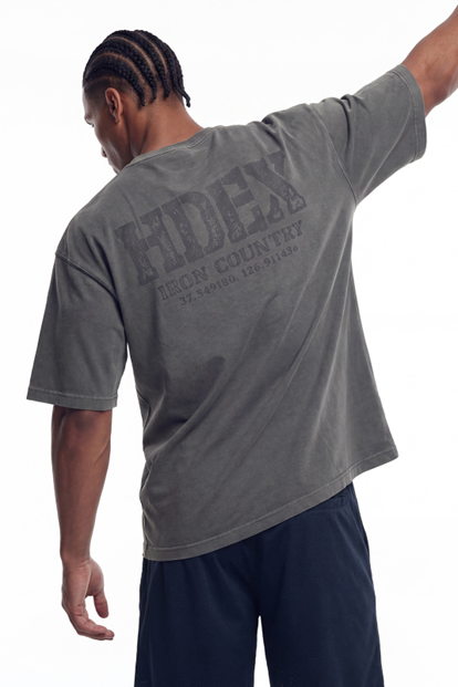 YM040 HDEX Core Back Logo Giant Fit Washed Short Sleeve