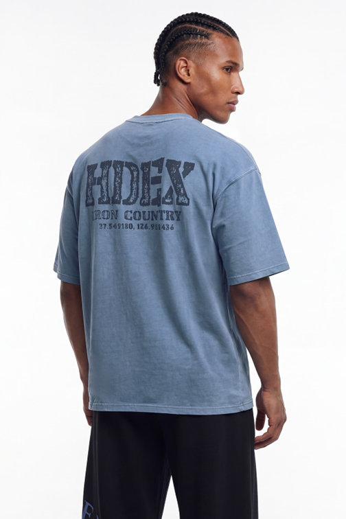 YM040 HDEX Core Back Logo Giant Fit Washed Short Sleeve
