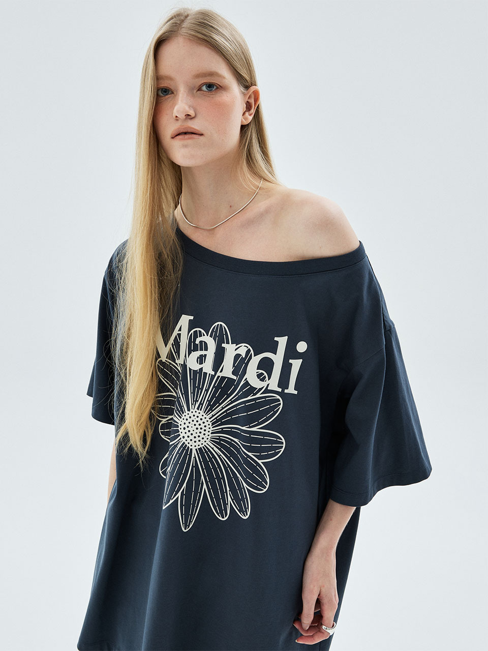 Mardi Mercredi OVERSIZED TSHIRT OFF SHOULDER FLOWERMARDI