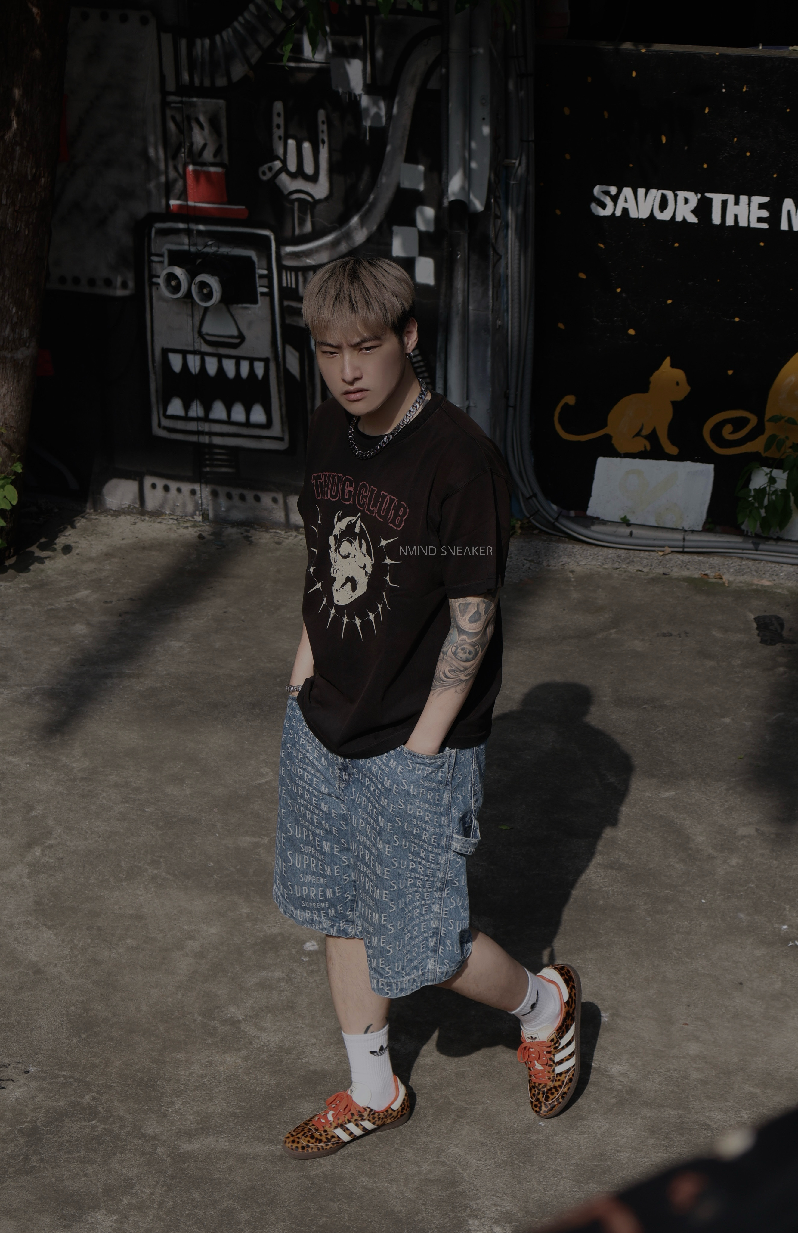 <快速出貨> THUG CLUB VINTAGE RIDING SKULL 短T 黑/白