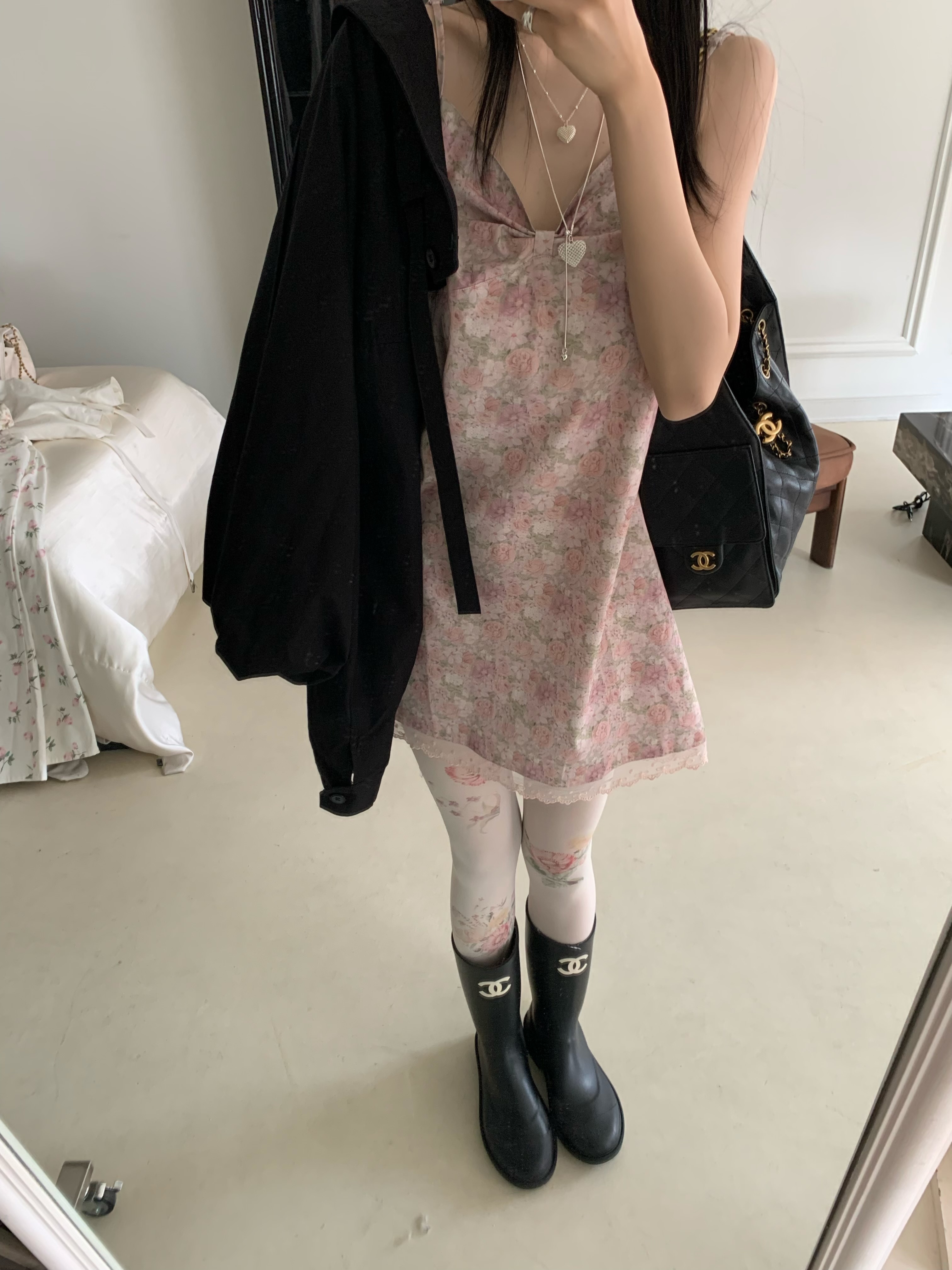 T18 DARK PINK FLORAL SLIP DRESS