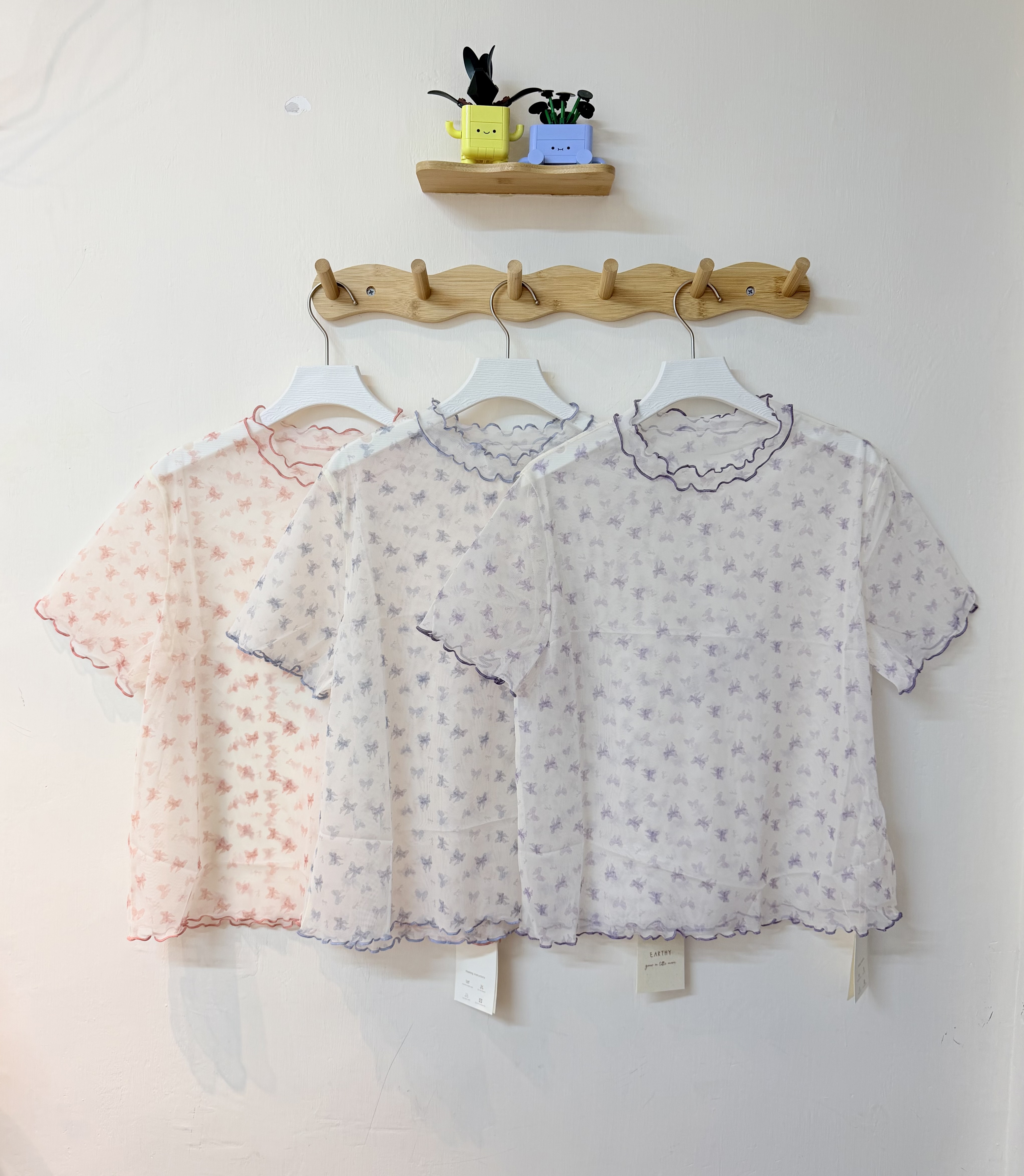 透膚可愛蝴蝶結Topೀ