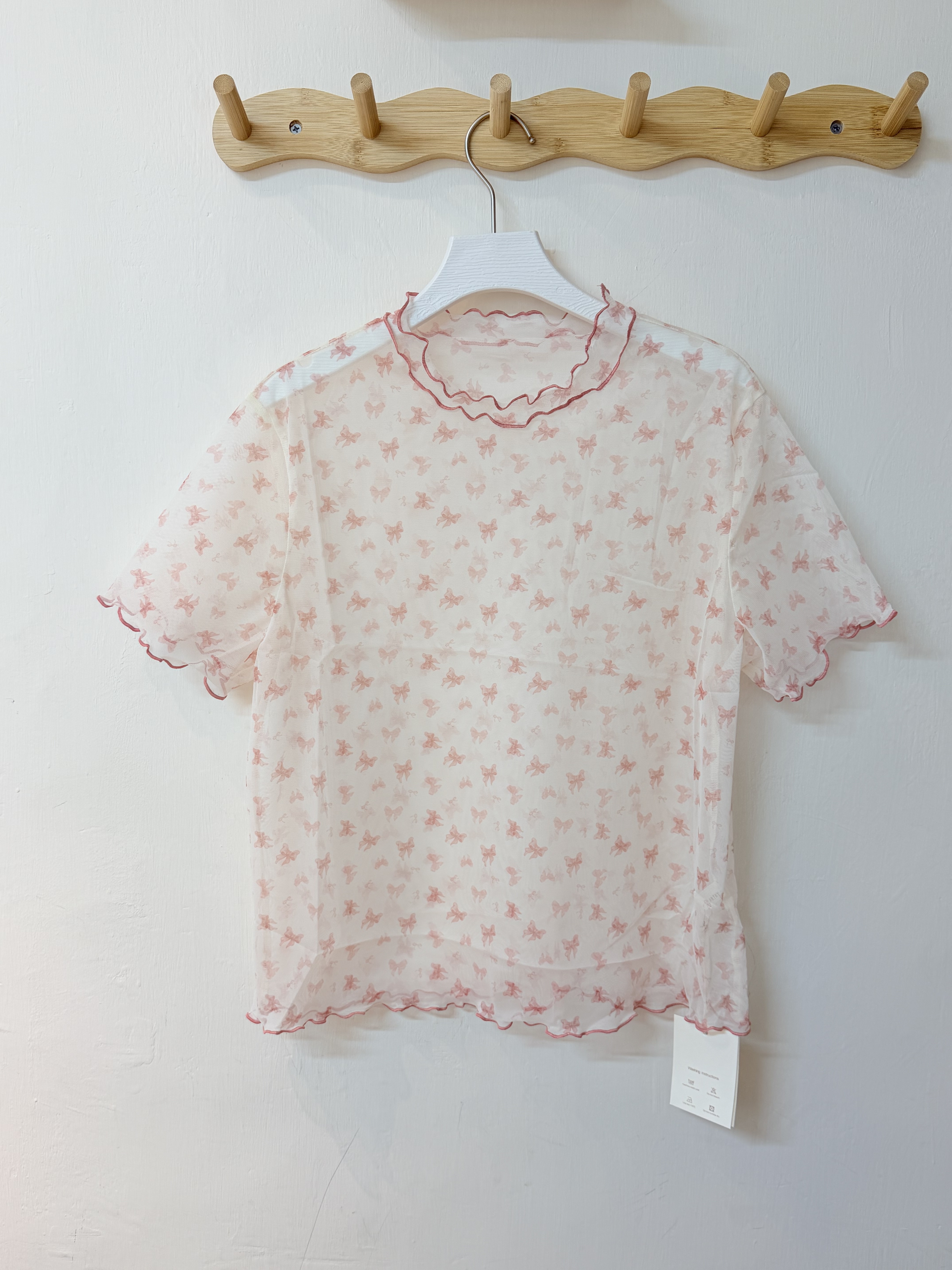 透膚可愛蝴蝶結Topೀ