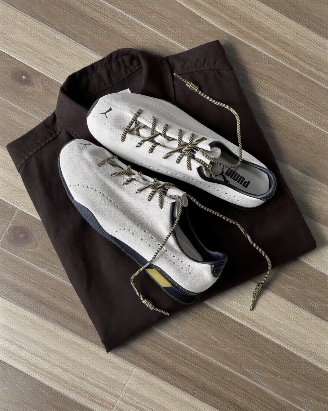 Puma × Noafterno H-street 聯名 麂皮 薄底鞋 米白