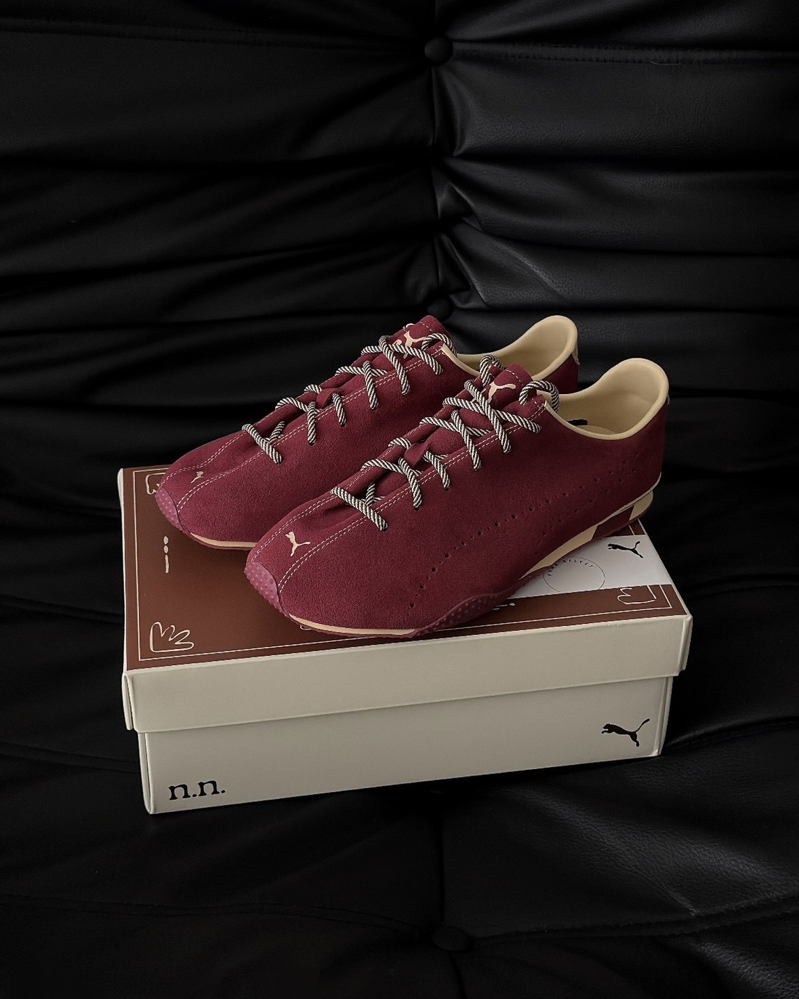 Puma × Noafterno H-street 聯名 麂皮 薄底鞋 酒紅