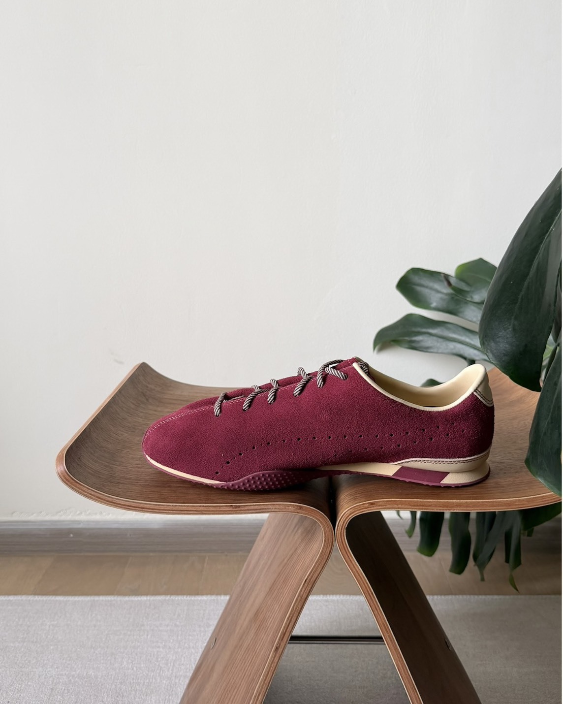 Puma × Noafterno H-street 聯名 麂皮 薄底鞋 酒紅