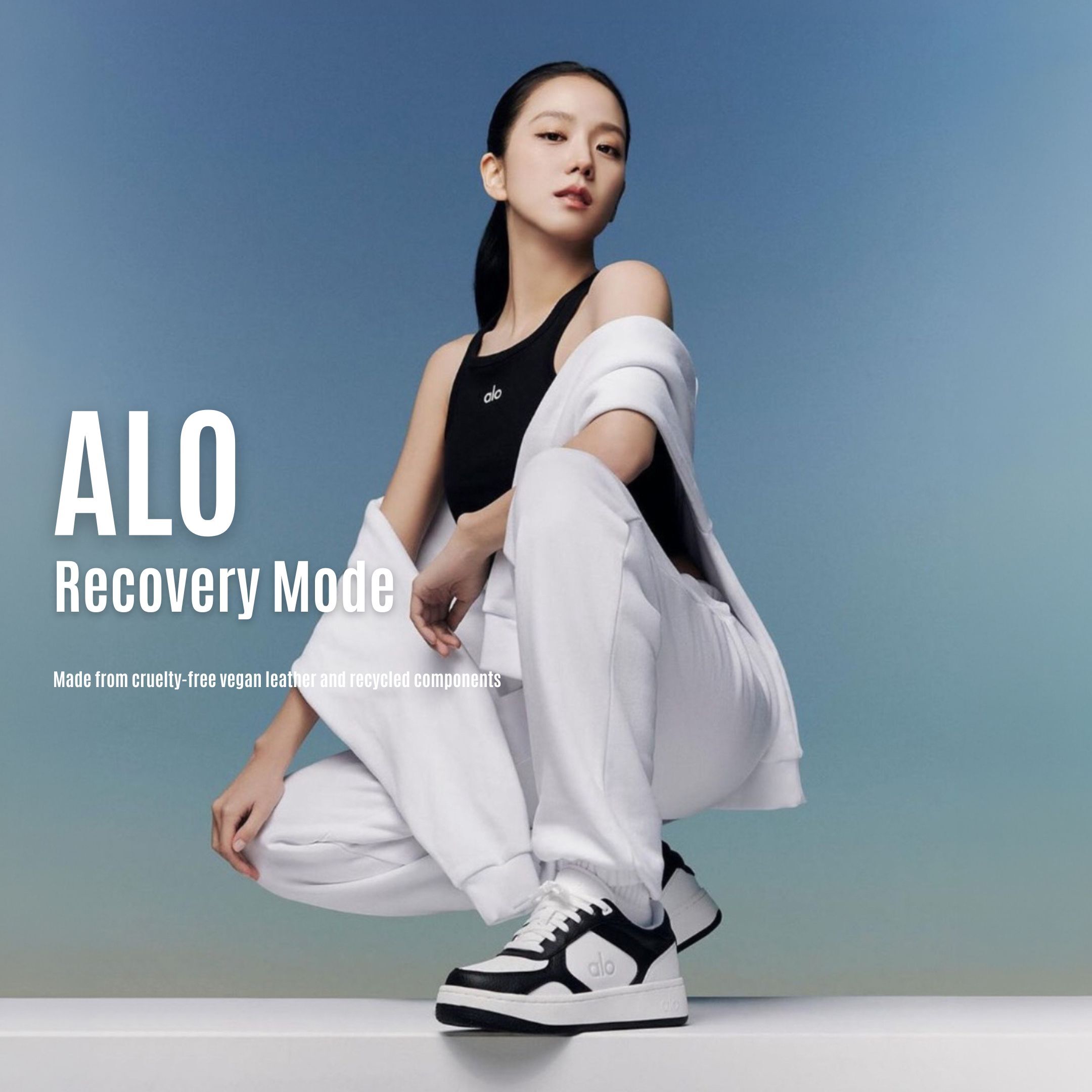 NICEDAY 代購 Alo Yoga Recovery Mode 黑白 板鞋 圓頭 防滑 耐磨 Jisoo同款 A0685U