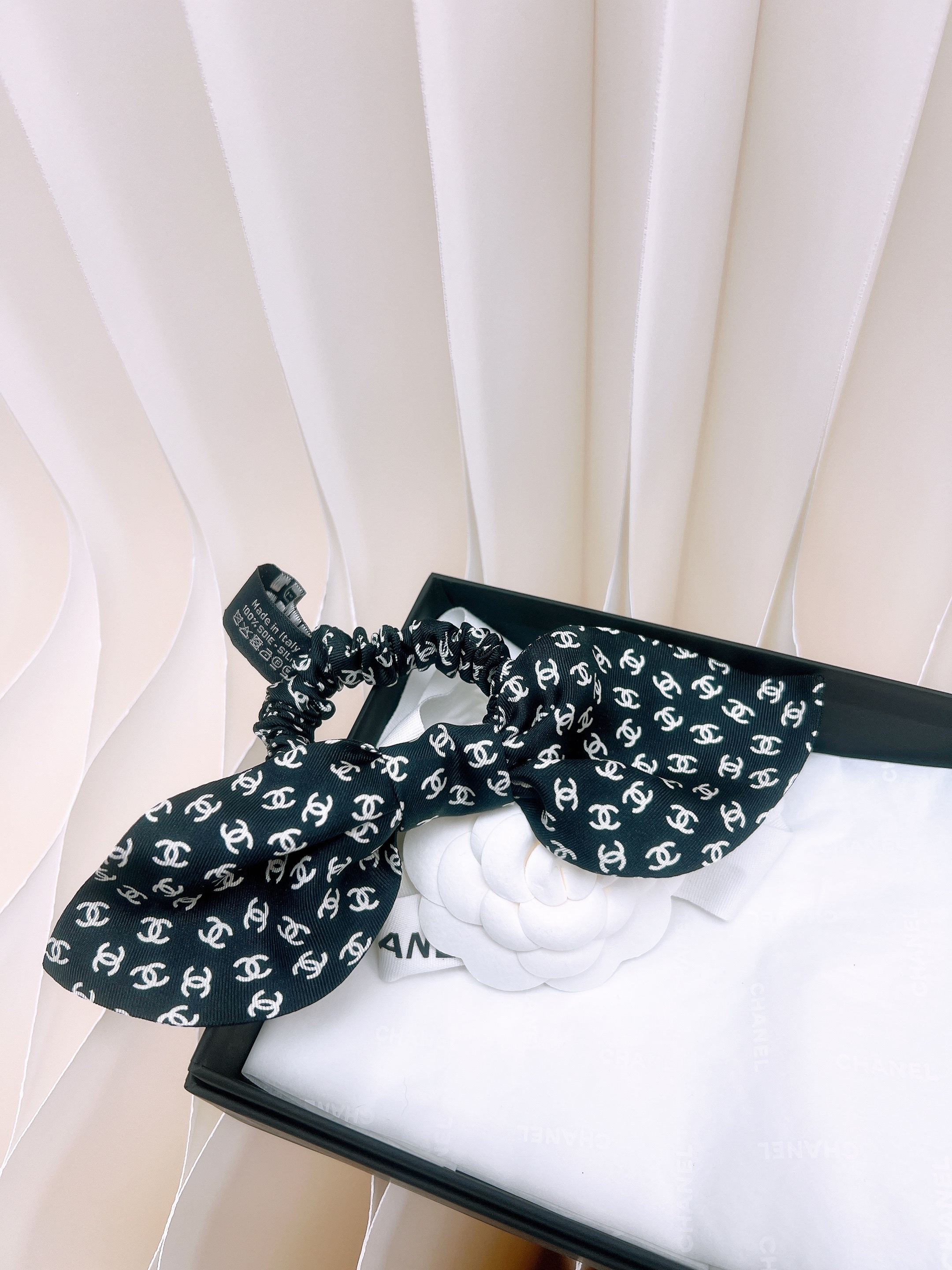 *Unused* Chanel 23p ribbon hair band black
