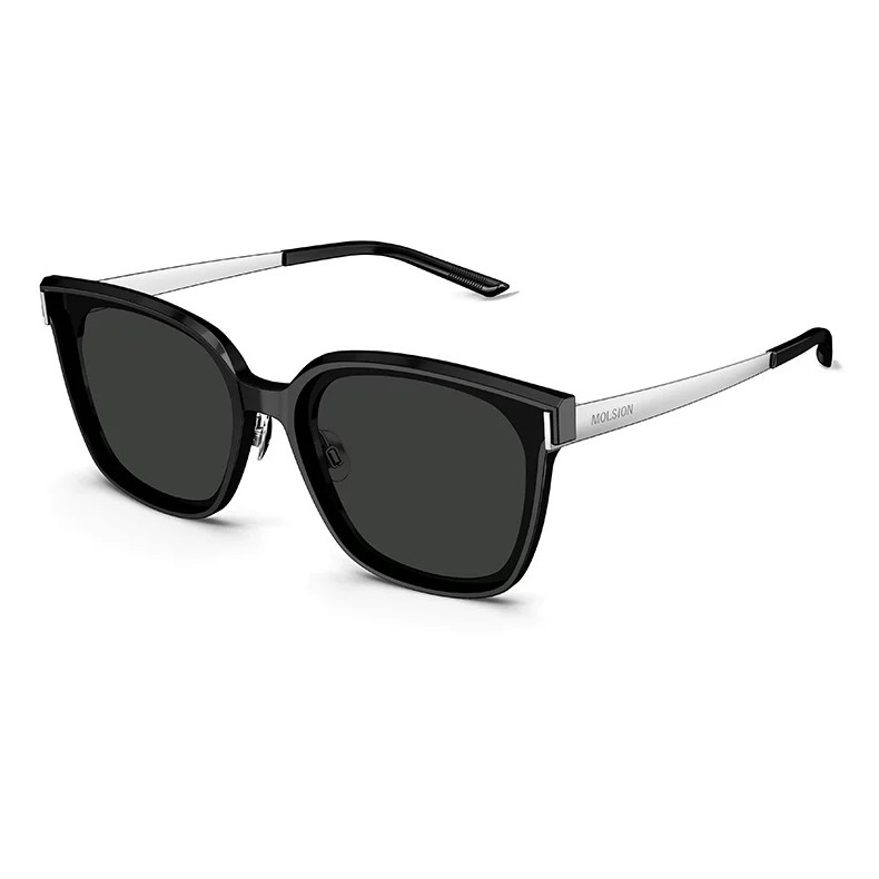 【MOLSION】MS3158 C10 方框偏光太陽眼鏡♦(亮黑)