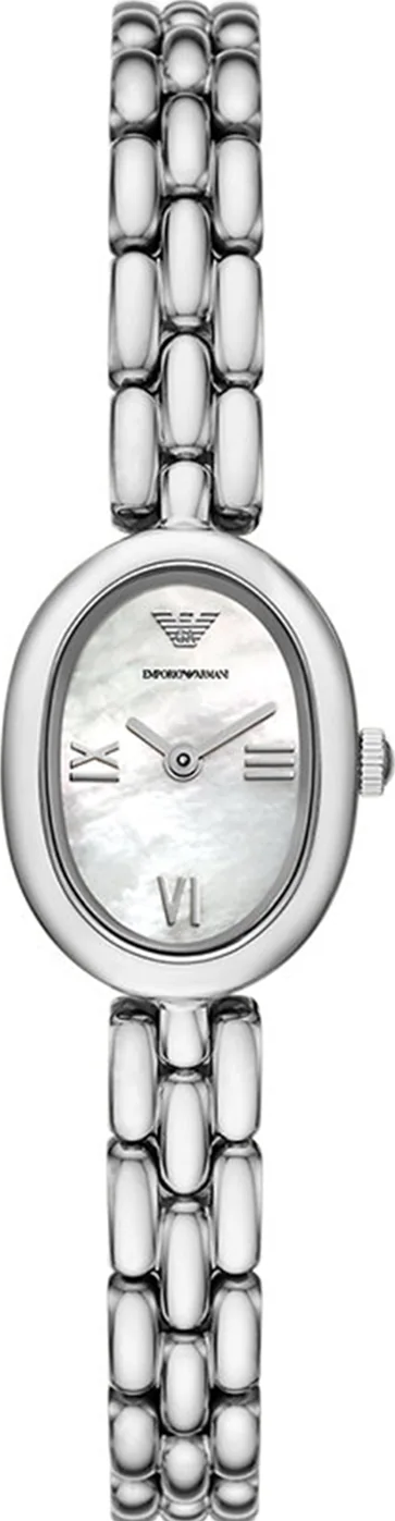 萬年鐘錶 - ARMANI 優雅橢圓珍珠貝面盤女錶 AR11720 錶徑24MM