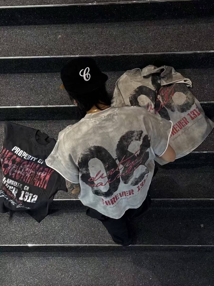 《S.V》重工水洗08做舊字母背心