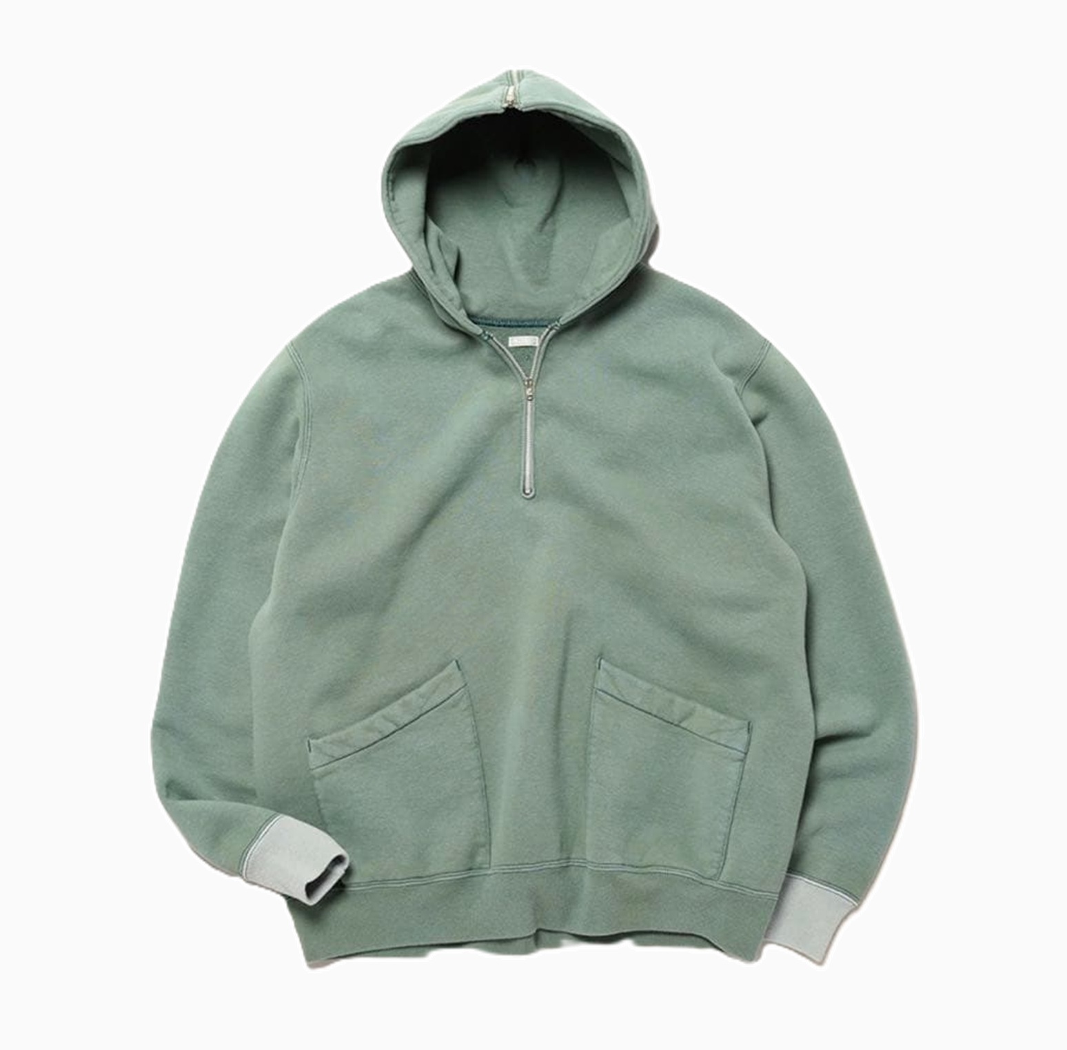LAST PCS: A.PRESSE 2026 VINTAGE SAILOR HOOD HALF ZIP SWEATSHIRT (26SAP-05-13) - GREEN PRE ORDER ITEM (預訂中)