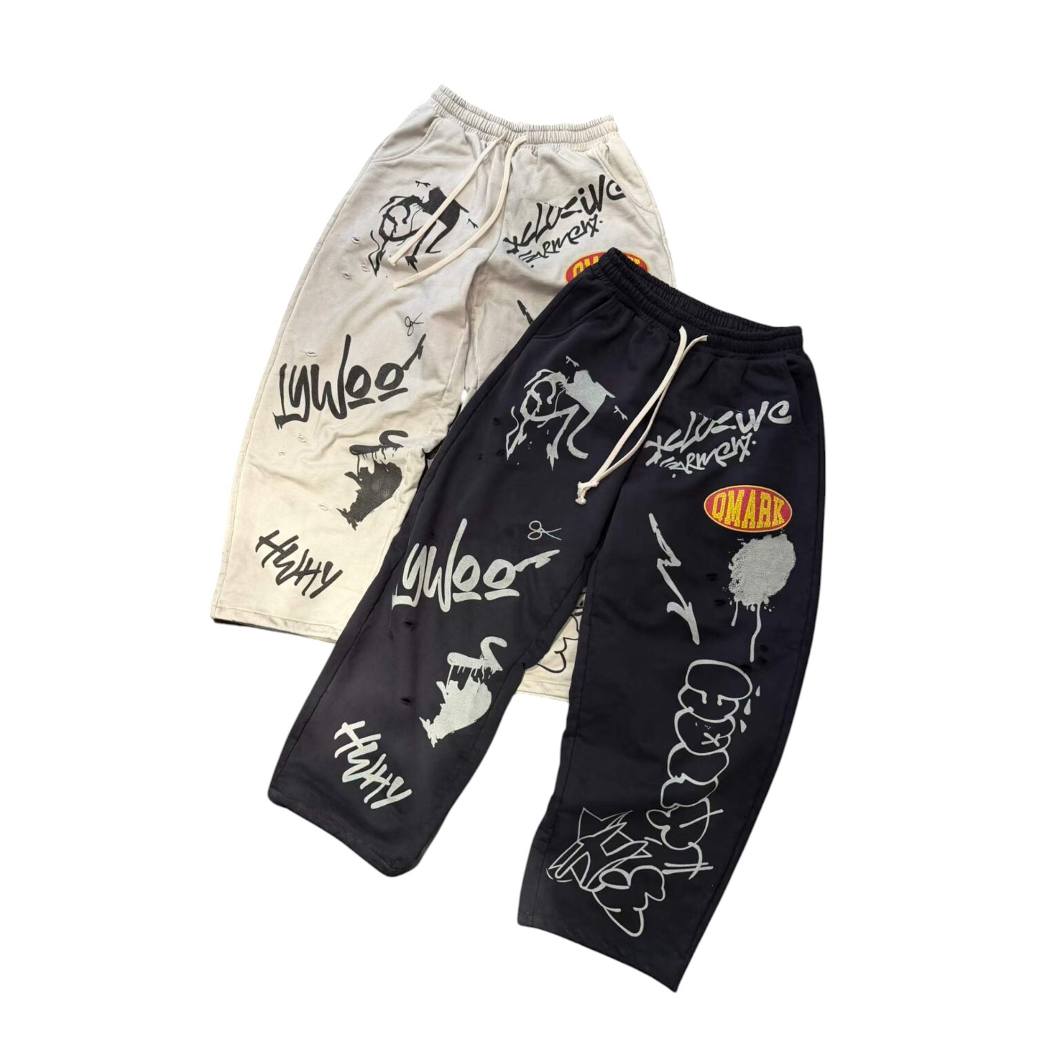 《S.V》噴漆街頭塗鴉重磅棉褲