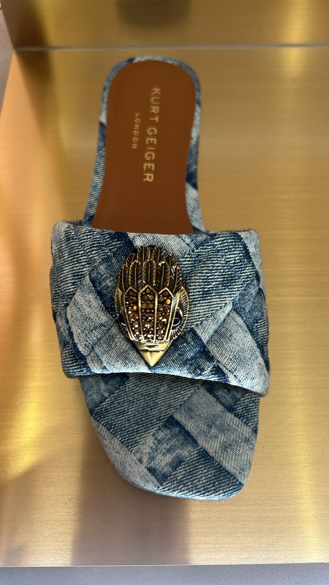 英國代購 -KG Kurt Geiger KENSINGTON FLAT SANDAL DENIM