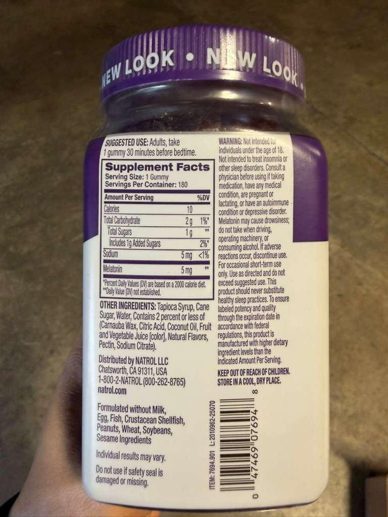 YN142 Natrol 褪黑素5MG 180粒-士多啤梨味 EXP: 2027.06