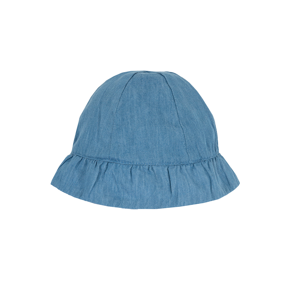 英倫花園-滿版藍色花朵+牛仔雙面帽