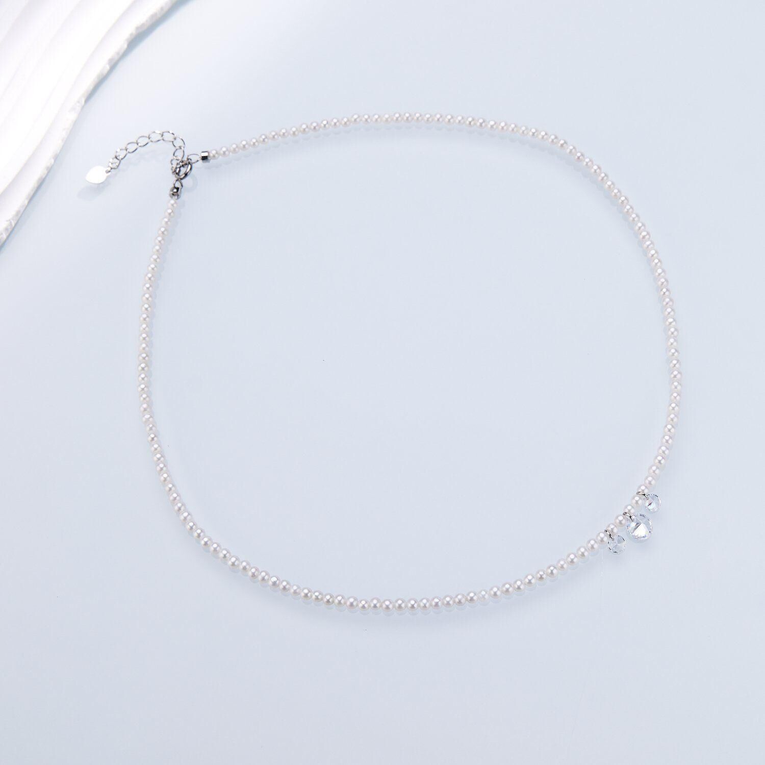 0421sz03-SZHK-PEARL-淡水碎鑽星河項鏈(B3)