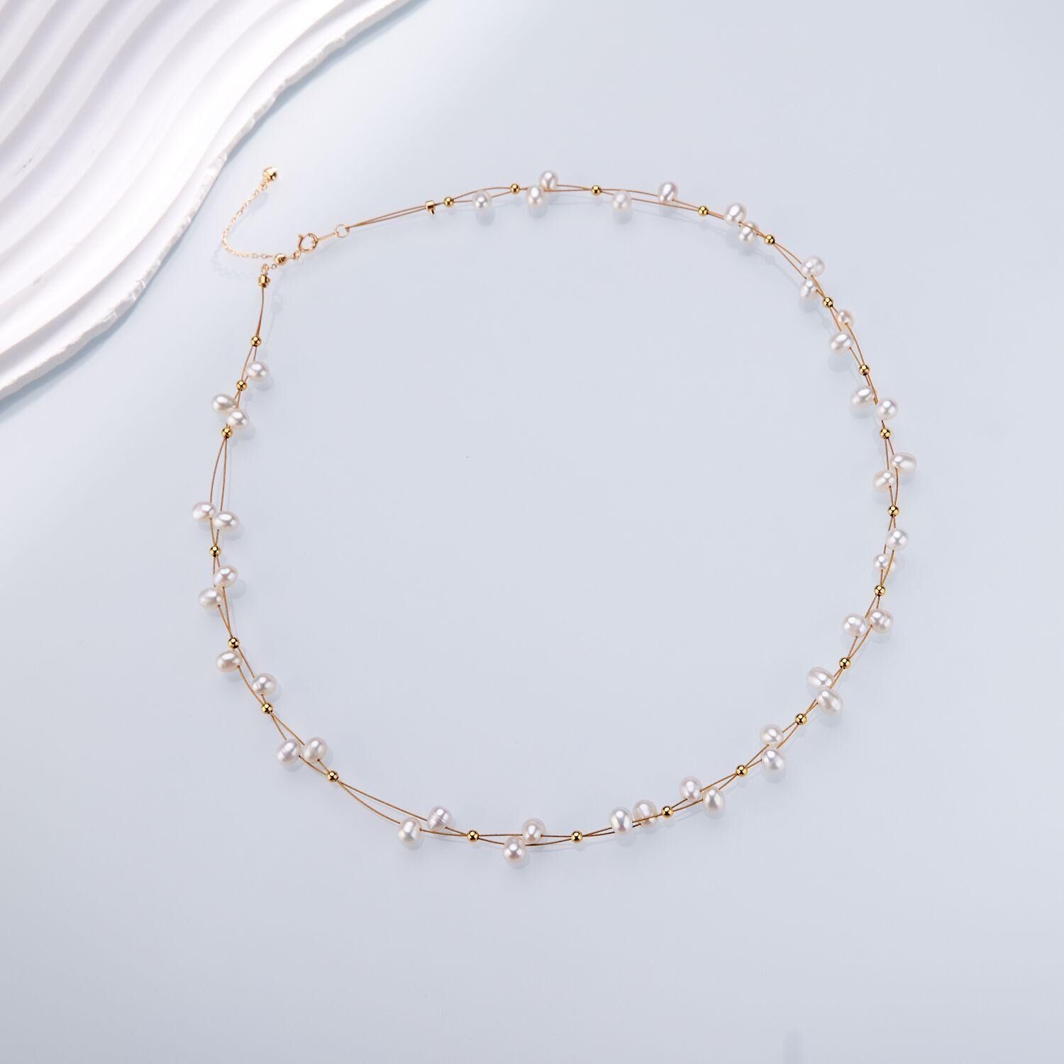 0421sz05-SZHK-PEARL-淡水金枝碎珠項鏈(B5)