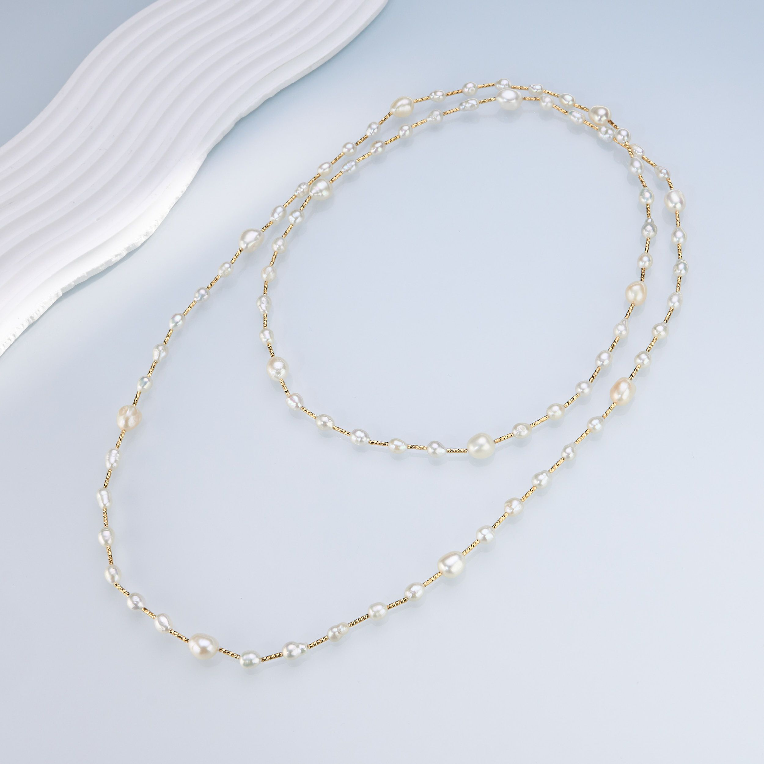 0421sz08-SZHK-PEARL-淡水兩面光毛衣鏈(B8)