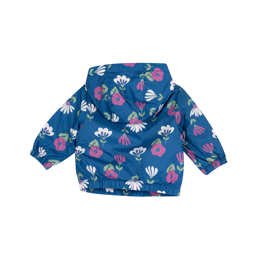 英倫花園-滿版花朵連帽防風外套 C