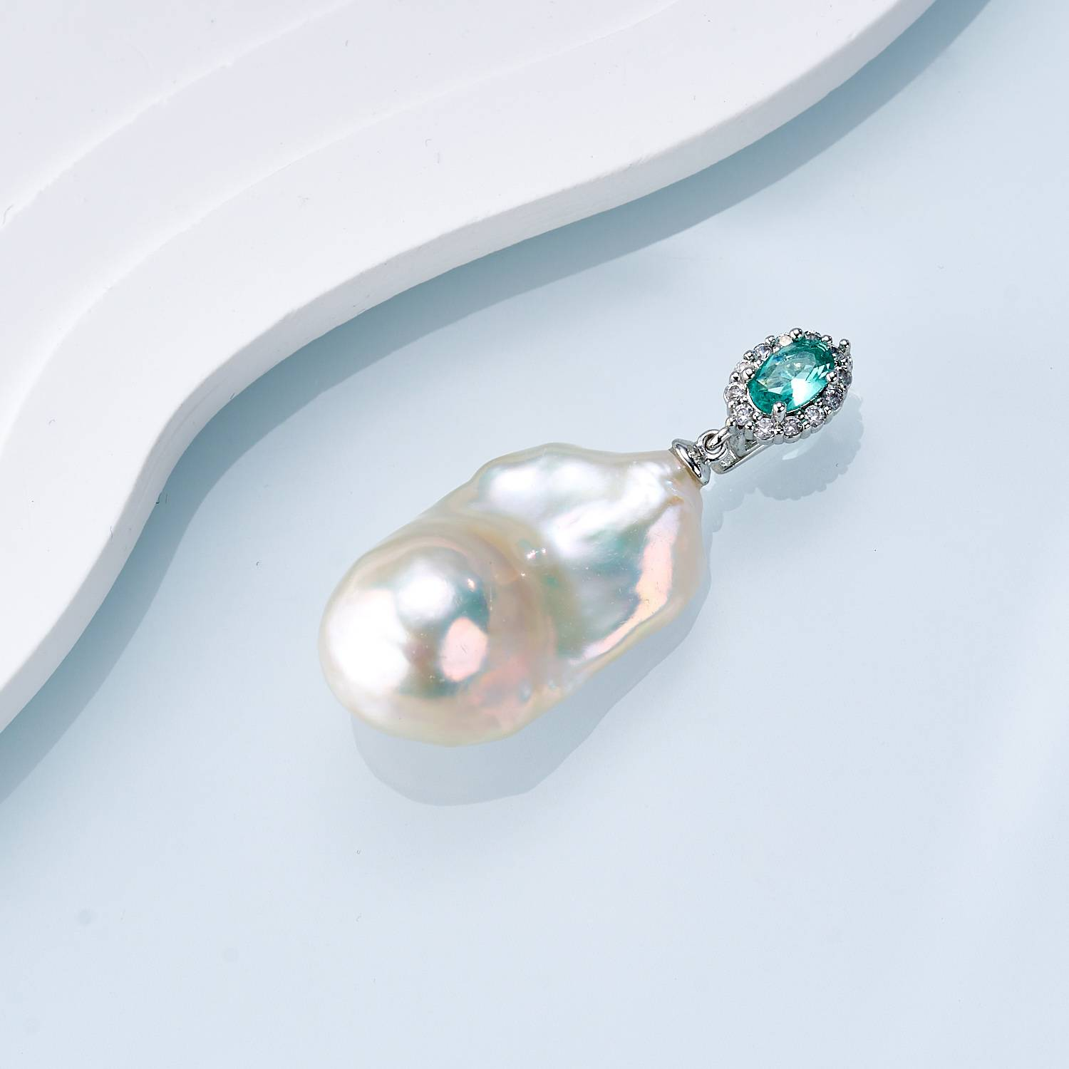 0421sz09-SZHK-PEARL-淡水巴洛克萬能扣【不含鏈】(B10)