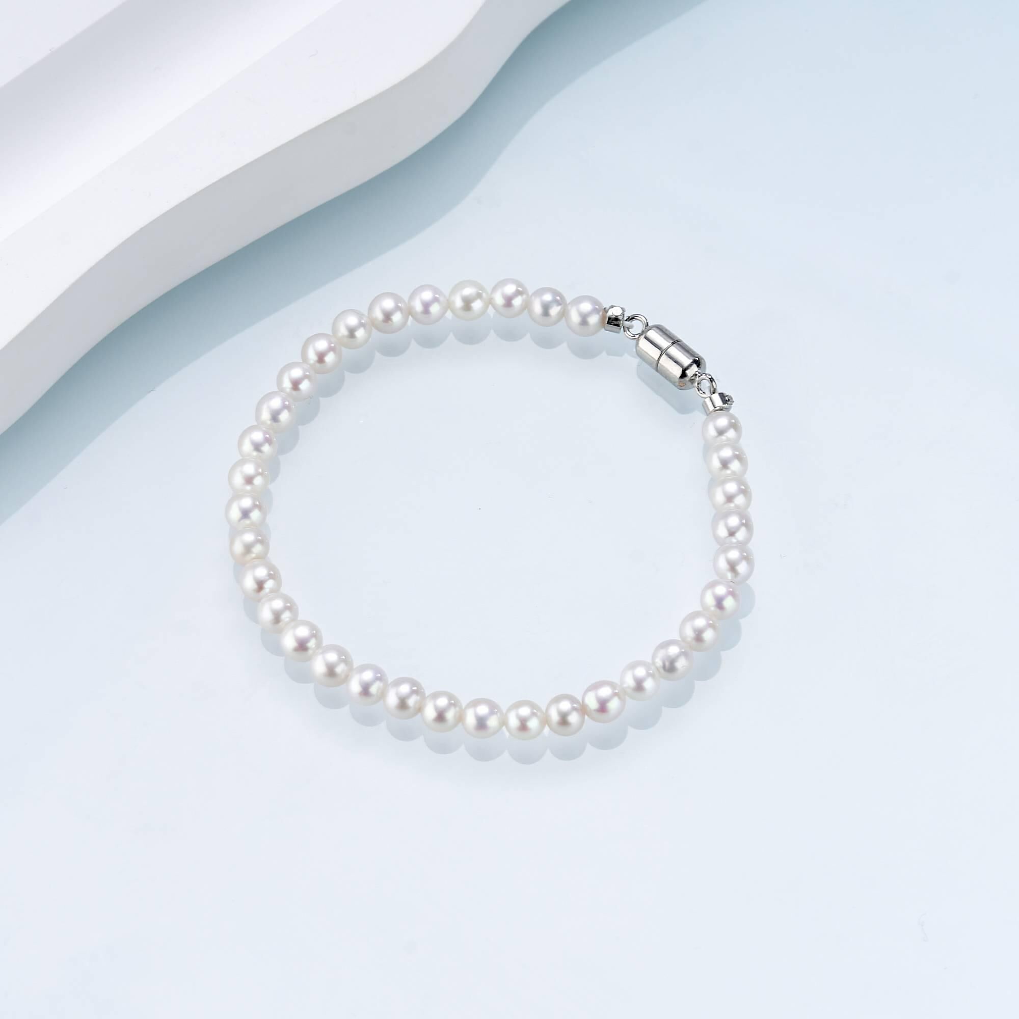 0421sz22-SZHK-PEARL-淡水吸鐵石手鏈(B26)